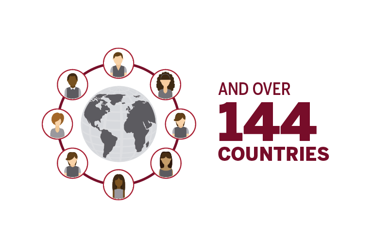Students from over 144 countries attended IU Bloomington